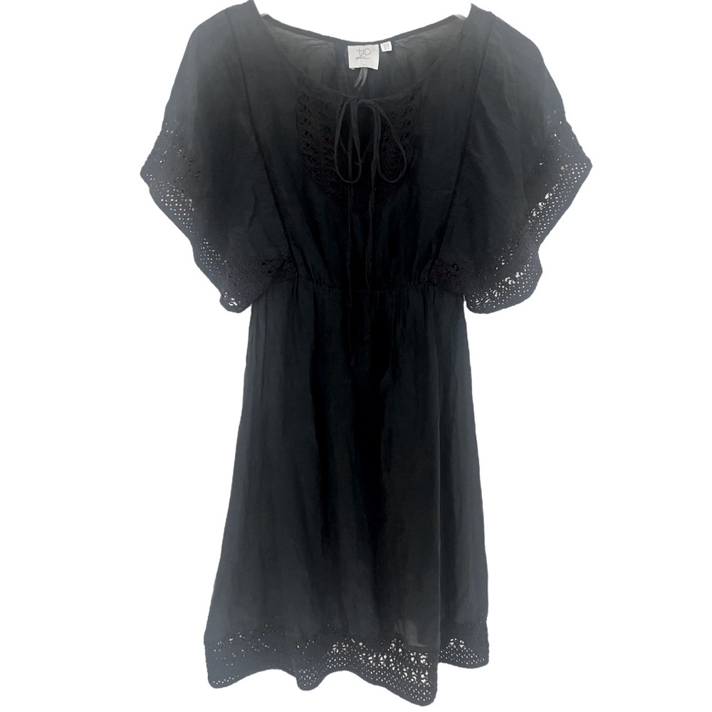 Anthropologie HD Paris Silk Sheer Stone Harbor Dress/Cover-up in Black Size 4